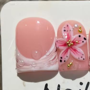 Nail Art Pink Cat Eye - 10 sztuk/zestaw Krótkie, ręcznie robione paznokcie