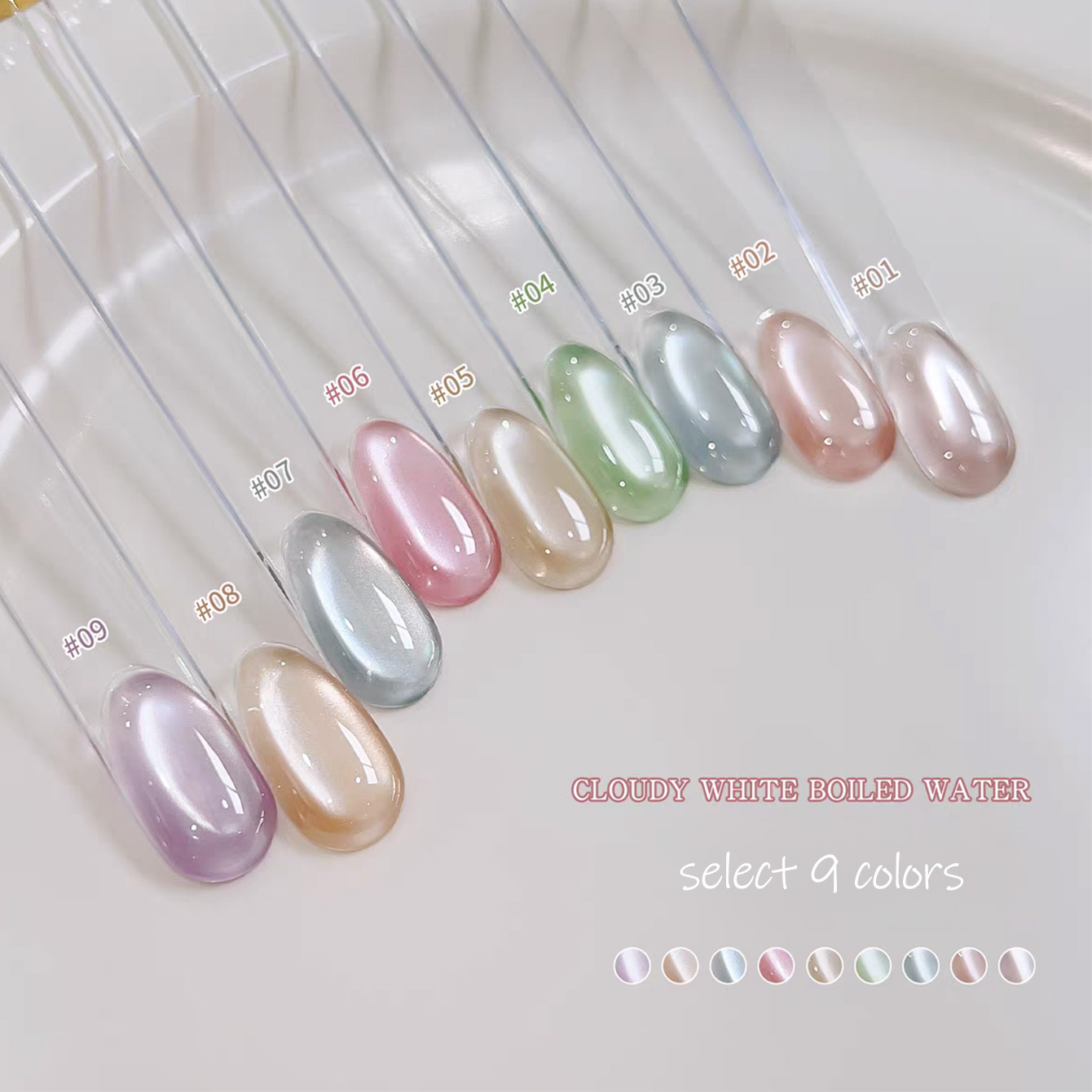 Nail Art Pink Cat Eye - SHAKA 1 szt. Przezroczysty, półprzezroczysty biały