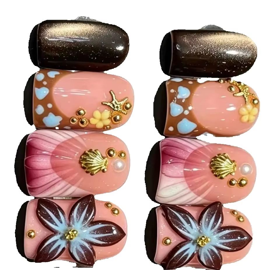10 sztuk/zestaw Krótkie, ręczn – Nail Art Pink Cat Eye recenzja i cena