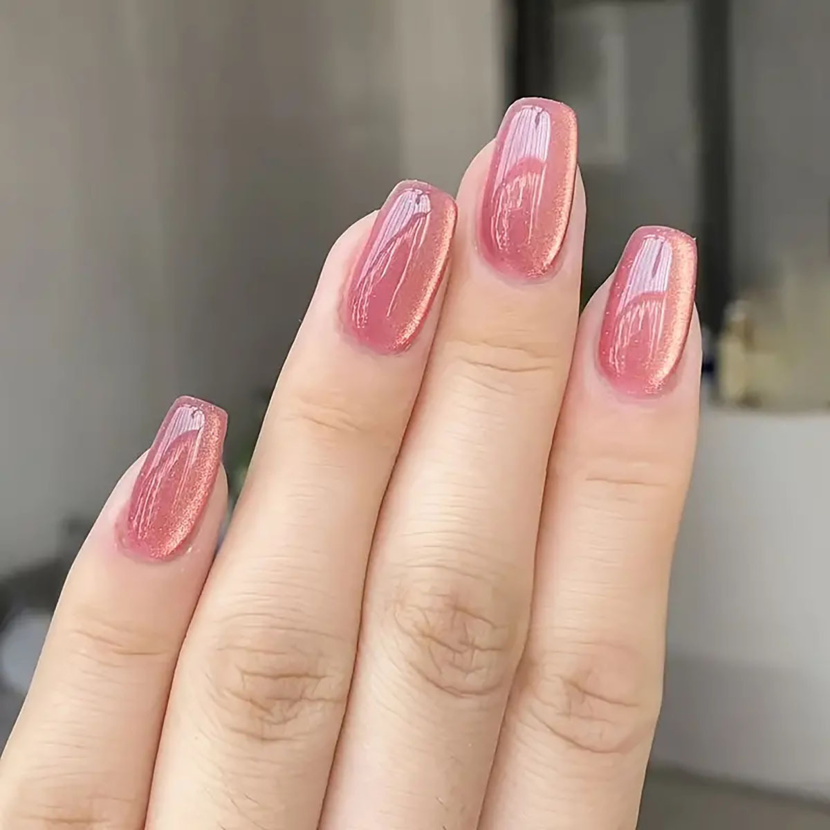 24szt/30szt krótkie kwadratowe – Nail Art Pink Cat Eye recenzja i cena