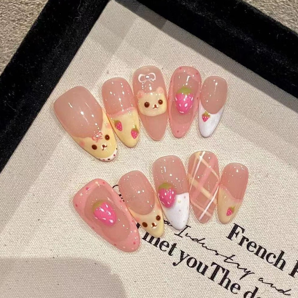 10 sztuk Truskawkowy Niedźwied – Nail Art Strawberry recenzja i cena