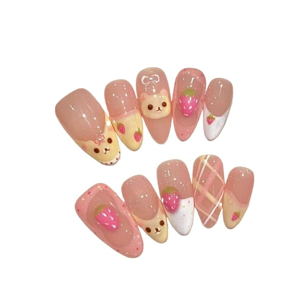 10 sztuk Truskawkowy Niedźwied – Nail Art Strawberry recenzja i cena