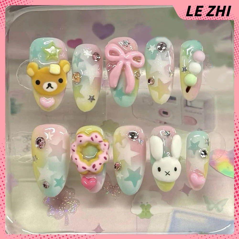 3D Handmade Rilakkuma Press On – Nail Art Strawberry recenzja i cena