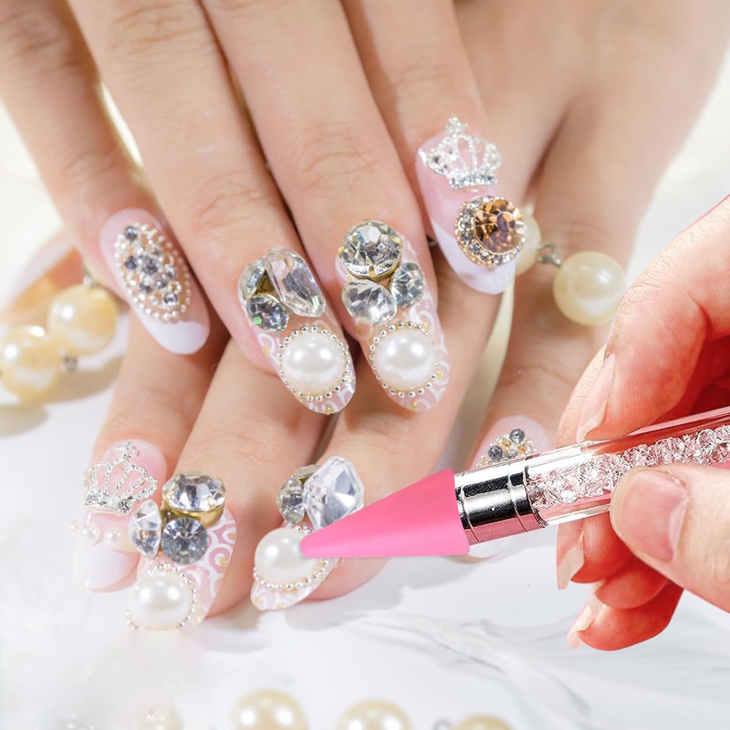 12-częściowe wymienne końcówki – Rhinestone Nail Gem recenzja i cena