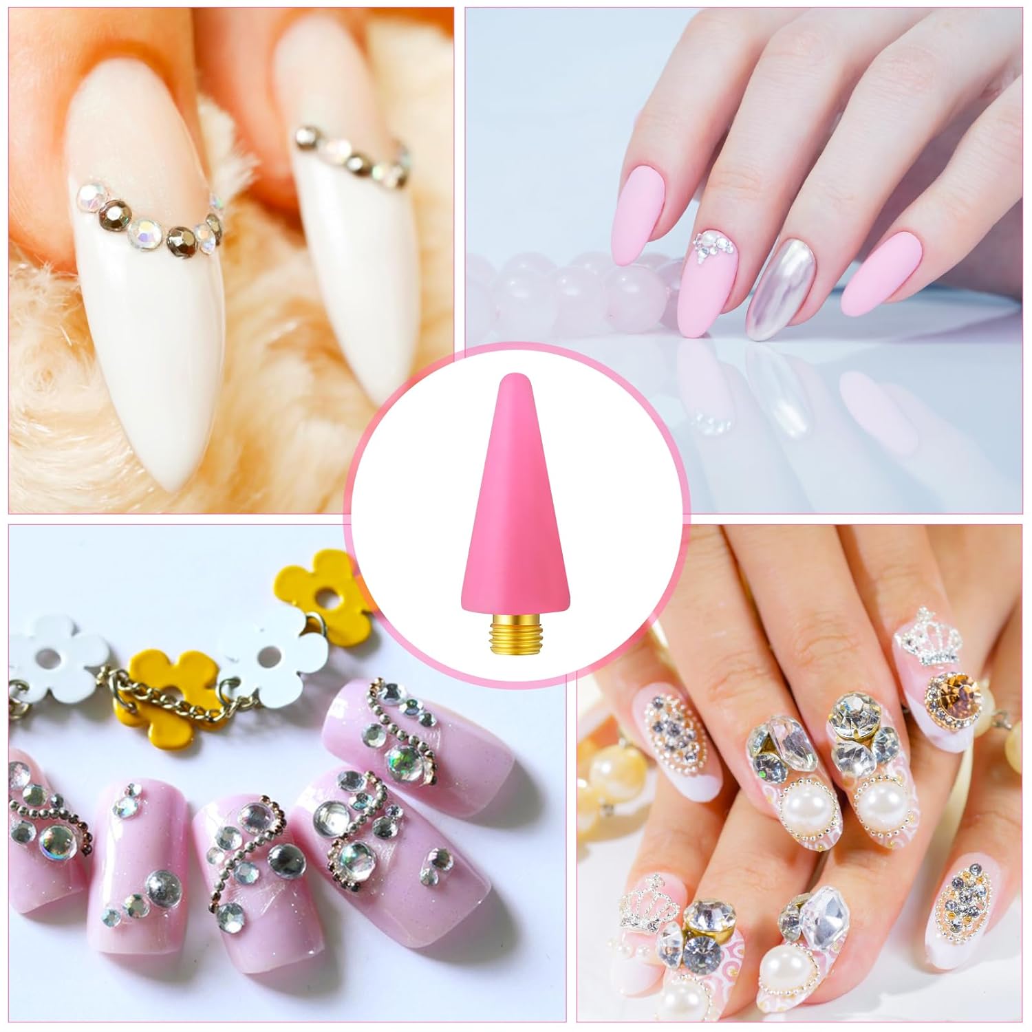 12-częściowe wymienne końcówki – Rhinestone Nail Gem recenzja i cena