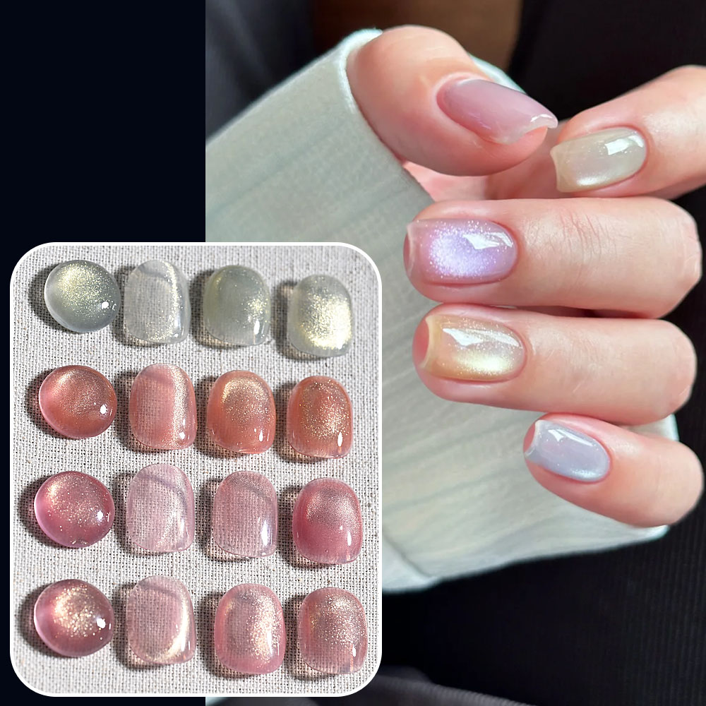 8ml Błyszczący Nude Różowy Lak – Nail Art Pink Cat Eye recenzja i cena
