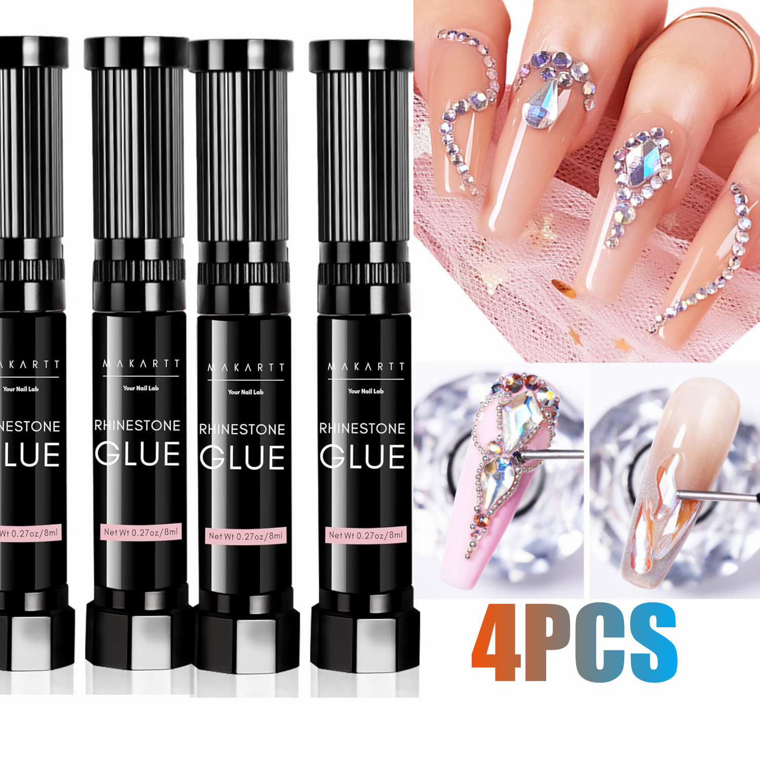 4 szt. Klej do cyrkonii Makart – Rhinestone Nail Gem recenzja i cena