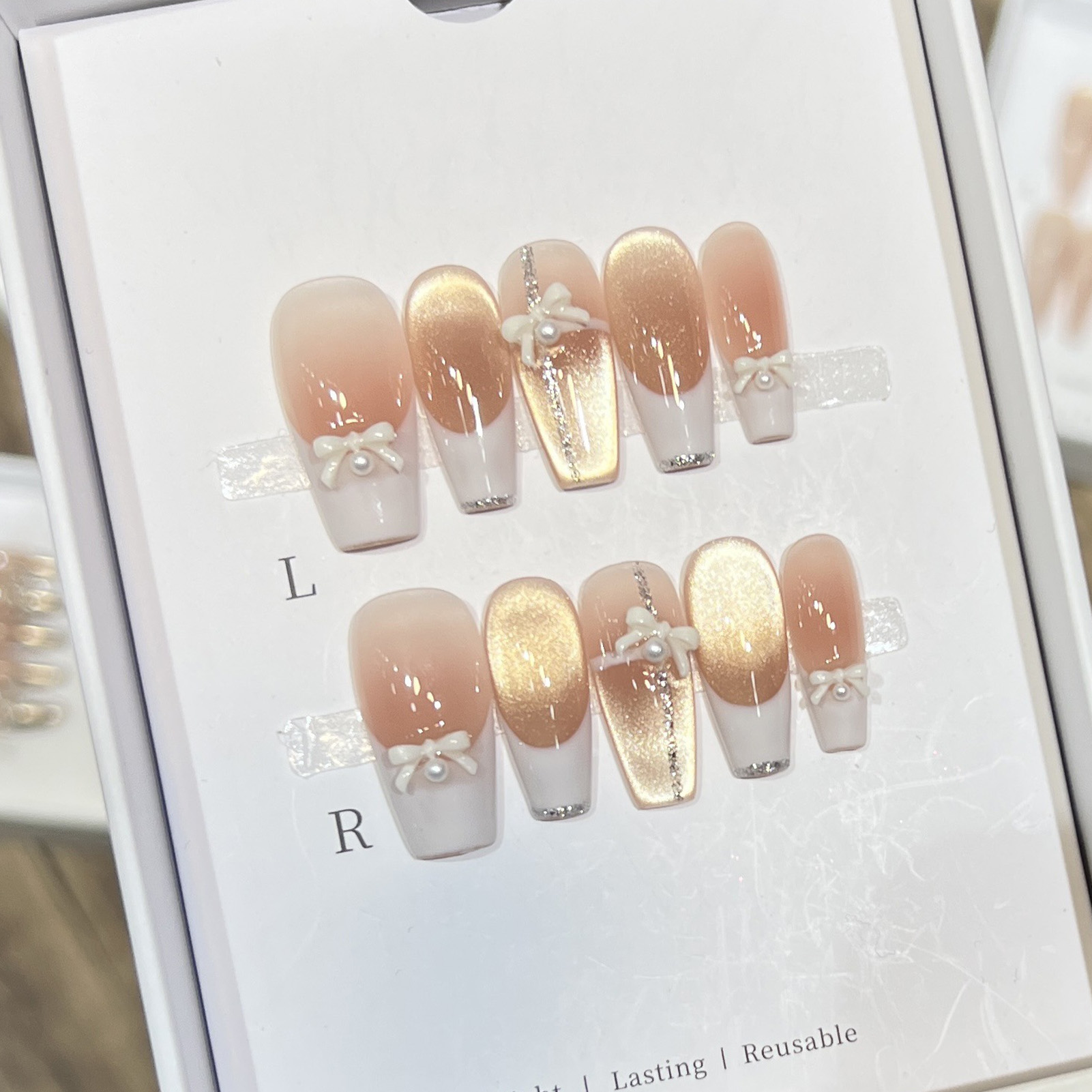10 SZT. Różowe sztuczne paznok – Nail Art Pink Cat Eye recenzja i cena