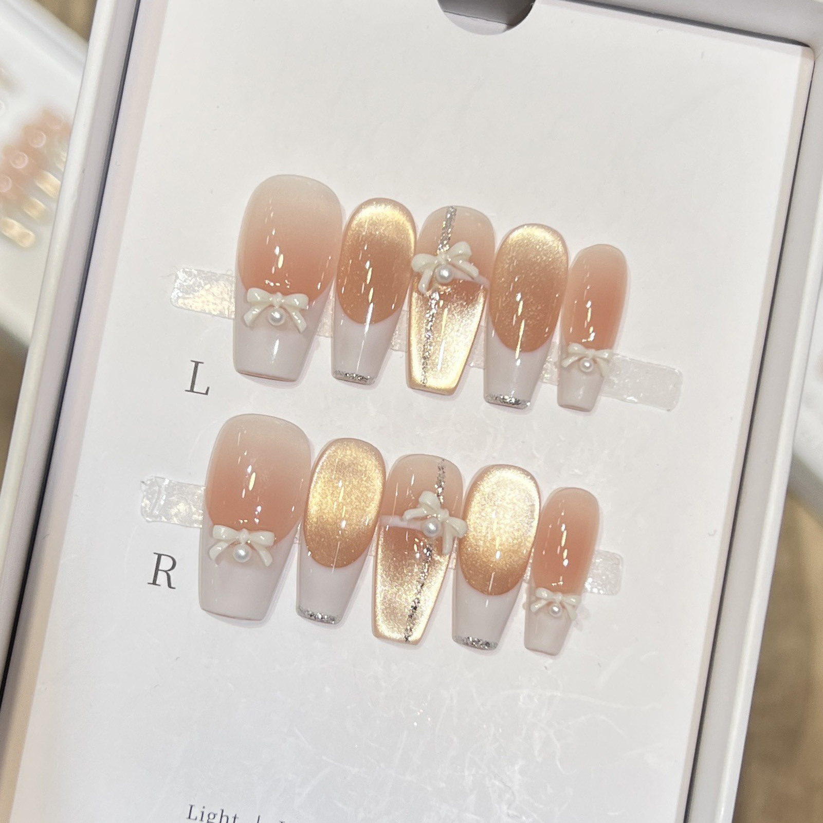 10 SZT. Różowe sztuczne paznok – Nail Art Pink Cat Eye recenzja i cena